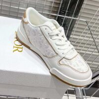 Dior Unisex Shoes CD One Sneaker White Nude Dior Oblique Perforated Calfskin (5)