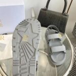 Dior Unisex Shoes DiorAct Sandal Gray Lambskin Gold-Finish Metal DIOR Signature - Image 10