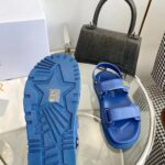 Dior Unisex Shoes DiorAct Sandal Royal Blue Lambskin Gold-Finish Metal DIOR Signature – Image 10