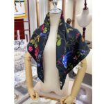 Dior Women CD Dior Birds 90 Square Scarf Black Multicolor Silk Twill - Image 4