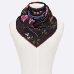 Dior Women CD Dior Birds 90 Square Scarf Black Multicolor Silk Twill - Image 11