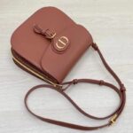 Dior Women CD Dior Bobby Frame Bag Cognac-Colored Box Calfskin – Image 4