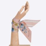 Dior Women CD Granville Mitzah Scarf Rose Des Vents Blue Silk Twill - Bild 10