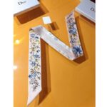 Dior Women CD Granville Mitzah Scarf Rose Des Vents Blue Silk Twill - Bild 2