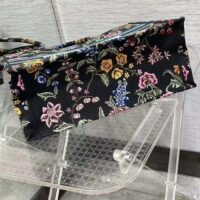 Dior Women CD Large Book Tote Black Multicolor Dior Petites Fleurs Embroidery (1)