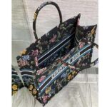 Dior Women CD Large Book Tote Black Multicolor Dior Petites Fleurs Embroidery - Image 6