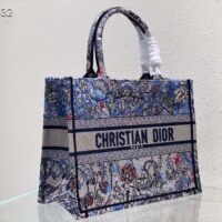 Dior Women CD Large Book Tote Denim Multicolor Jardin Magique Embroidery (7)