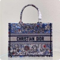 Dior Women CD Large Book Tote Denim Multicolor Jardin Magique Embroidery (7)