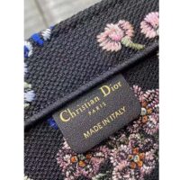 Dior Women CD Medium Book Tote Black Multicolor Dior Petites Fleurs Embroidery (10)