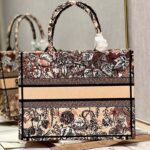 Dior Women CD Medium Book Tote Powder Pink Jardin Magique Embroidery – Image 6