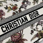 Dior Women CD Medium Book Tote White Multicolor Jardin Botanique Embroidery - Image 7