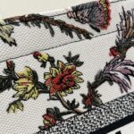 Dior Women CD Medium Book Tote White Multicolor Jardin Botanique Embroidery - Image 9