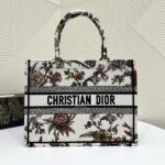 Dior Women CD Medium Book Tote White Multicolor Jardin Botanique Embroidery - Image 2