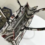 Dior Women CD Medium Book Tote White Multicolor Jardin Botanique Embroidery - Image 6