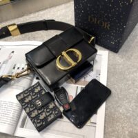 Dior Women CD Micro 30 Montaigne Bag Black Box Calfskin Flap Closure (1)