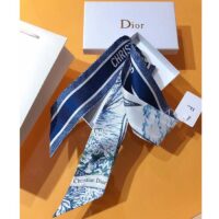 Dior Women CD Rêve D’Infini Mitzah Scarf Blue Multicolor Silk Twill (5)