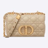 Dior Women CD Small Dior Caro Bag Beige Supple Cannage Calfskin