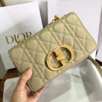 Dior Women CD Small Dior Caro Bag Beige Supple Cannage Calfskin (1)