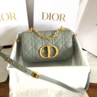 Dior Women CD Small Dior Caro Bag Gray Supple Cannage Calfskin (1)