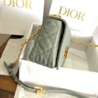 Dior Women CD Small Dior Caro Bag Gray Supple Cannage Calfskin (1)