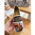 Dior Women Granville Espadrille White Multicolor Jardin D'Hiver Embroidered Cotton - Image 5