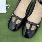 Dior Women Shoes CD Aime Dior Ballerina Pump Black Patent Calfskin - Image 5