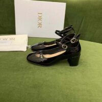 Dior Women Shoes CD Aime Dior Ballerina Pump Black Patent Calfskin (7)