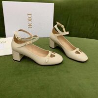 Dior Women Shoes CD Aime Dior Ballerina Pump White Patent Calfskin (1)