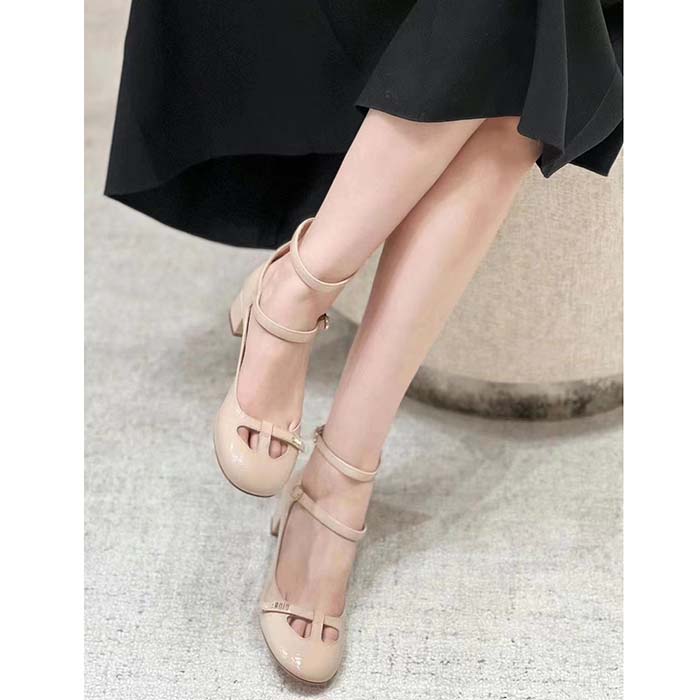 Dior Women Shoes CD Aime Dior Ballerina Pump White Patent Calfskin