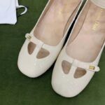 Dior Women Shoes CD Aime Dior Ballerina Pump White Patent Calfskin - Image 8
