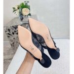 Dior Women Shoes CD Capture Heeled Mule Black Transparent Mesh Suede Embroidered Roses - Image 12