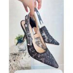 Dior Women Shoes CD J'Adior Slingback Pump Black Multicolor Cotton Jardin Botanique Embroidery - Image 8