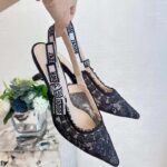 Dior Women Shoes CD J'Adior Slingback Pump Black Multicolor Cotton Jardin Botanique Embroidery - Image 6