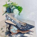 Dior Women Shoes CD J'Adior Slingback Pump Black Multicolor Cotton Jardin Botanique Embroidery - Image 2