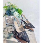 Dior Women Shoes CD J'Adior Slingback Pump Black Multicolor Cotton Jardin Botanique Embroidery - Image 4