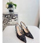 Dior Women Shoes CD J'Adior Slingback Pump Black Multicolor Cotton Jardin Botanique Embroidery - Image 5