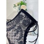 Dior Women Shoes CD Naughtily-D Ankle Boot Black Transparent Mesh Suede Embroidered Roses - Image 8