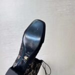 Dior Women Shoes CD Naughtily-D Boot Black Transparent Mesh Suede Embroidered Roses - Image 10