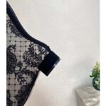 Dior Women Shoes CD Naughtily-D Boot Black Transparent Mesh Suede Embroidered Roses - Image 12