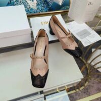 Dior Women Shoes CD Spectadior Ballet Pump Black Nude Perforated Calfskin (6)
