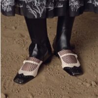 Dior Women Shoes CD Spectadior Ballet Pump Black White Perforated Calfskin (11)
