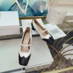 Dior Women Shoes CD Spectadior Ballet Pump Black White Perforated Calfskin – Bild 5