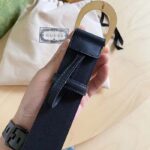 Gucci GG Unisex Belt with G Buckle Black Leather 4 Cm Width - Image 9