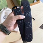 Gucci GG Unisex GG Marmont Embossed Leather Belt Double G Buckle 4 Cm Width - Bild 8