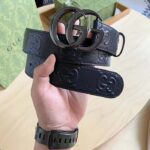 Gucci GG Unisex GG Marmont Embossed Leather Belt Double G Buckle 4 Cm Width - Bild 5