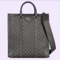 Gucci GG Unisex Ophidia Medium Tote Bag Grey Black GG Supreme Canvas