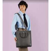 Gucci GG Unisex Ophidia Medium Tote Bag Grey Black GG Supreme Canvas (11)