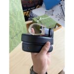 Gucci GG Unisex Thin Belt with G Buckle Black Leather 3 Cm Width – Bild 6