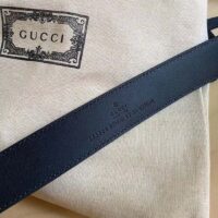 Gucci GG Unisex Thin Belt with G Buckle Black Leather 3 Cm Width (1)