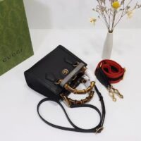 Gucci GG Women Diana Mini Tote Bag Black Leather Double G (7)